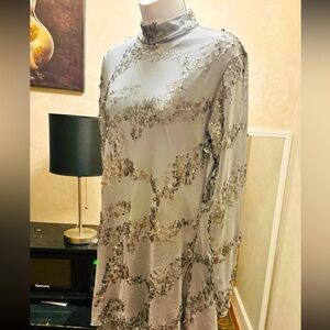 Kelle! Dress shirt! Sea blue sequins work! XL
Sea blue shirt top.